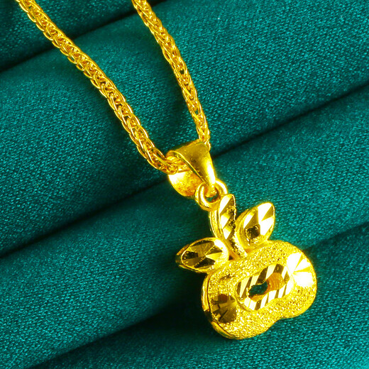 Liu Dawen gold necklace women's 9999 pure gold chain pure gold pendant small apple real gold set chain Chinese Valentine's Day gift set of pendants about 5.08-5.3g (including labor fee 20)
