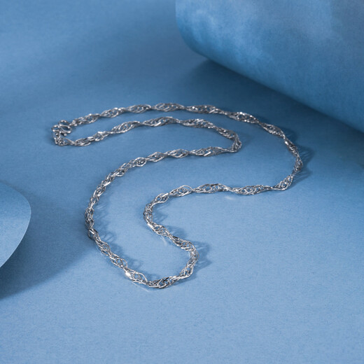 Zhaoliang Hemp Rope Platinum Necklace Women's PT950 Platinum Necklace Platinum Plain Chain Clavicle Chain Chinese Valentine's Day Gift for Girlfriend 8.33g