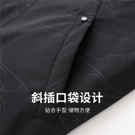 Dances with Wolves Barn Style Lapel Padded Jacket Men's 2025 Autumn and Winter New Casual Retro Print Warm Jacket 1017 Black 001 L (175)