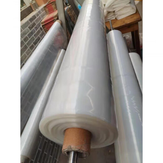 Whole roll of thickened transparent plastic film waterproof and dustproof film industrial thick film food grade packaging film engineering protective film transparent white film 5 filaments per roll 200 meters 2m