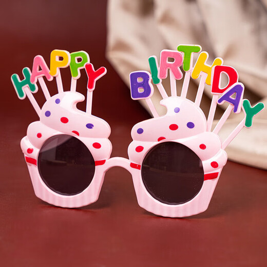Happy Birthday Atmosphere Photo Props Holding Banner Ceremony Girl Decoration Scene Layout Party Set Birthday Hand-drawn Banner 3-piece Set Banner + Hat + Glasses