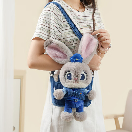 迪士尼（Disney）疯狂动物城朱迪斜挎包兔子玩偶包毛绒玩具娃娃女孩生日礼物女朋友