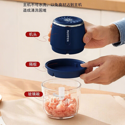 Meat grinder, small garlic beater, household garlic mincer, garlic cutter, multi-functional food supplement cooking machine, electric garlic mashed artifact, 0.25L flagship glass cup