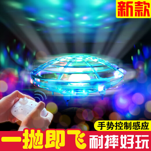 Palm Smart UFO Gesture Sensing Mini Drone Remote Control Quadcopter Suspended Children's Toy Flying Saucer Red Upgraded Five Sensors