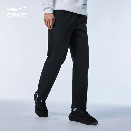 Hongxing Erke sports pants men's knitted trousers autumn new comfortable breathable warm velvet thickened straight casual pants men's pants