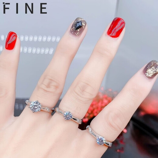 Pt950 Platinum Diamond Ring for Women Genuine Moissanite Ring for Women Proposal Engagement Ring Jewelry Gift 3.80g Psychic Six Claws 0.5 carat No. 8