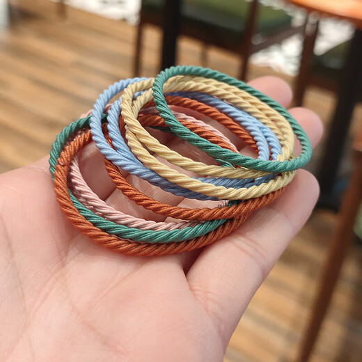 Korean style versatile hair rope, simple ins style hair tie, high elasticity and thin, random color, 2 pieces