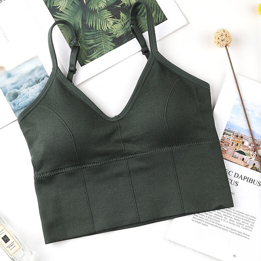 Kaka's same large U beautiful back wrap bra, tube top, small shoulder straps, vest style sports bra, four seasons, white, one size fits all