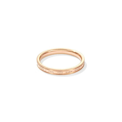 Junshi French designer ring designed for women with light luxury feel 18k gold rose gold No. 4 (finger circumference 48mm)