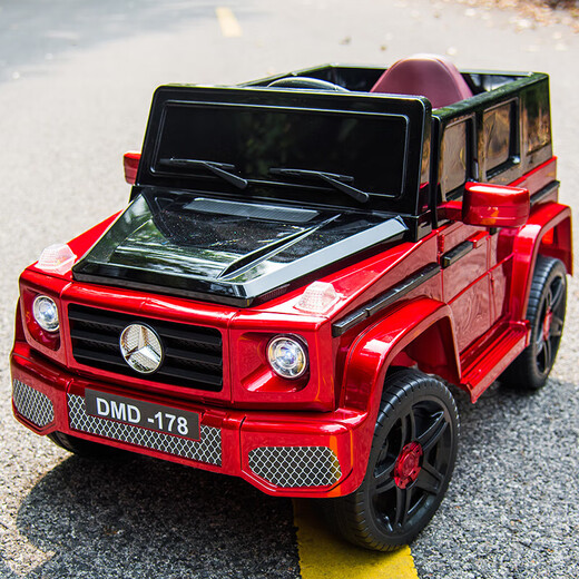 Children's electric car four-wheel off-road bottle remote control toy car can seat people of different sizes for boys and girls dual-wheel drive baby stroller dual-wheel drive white + common seat 12V4.5 + swing bluetooth