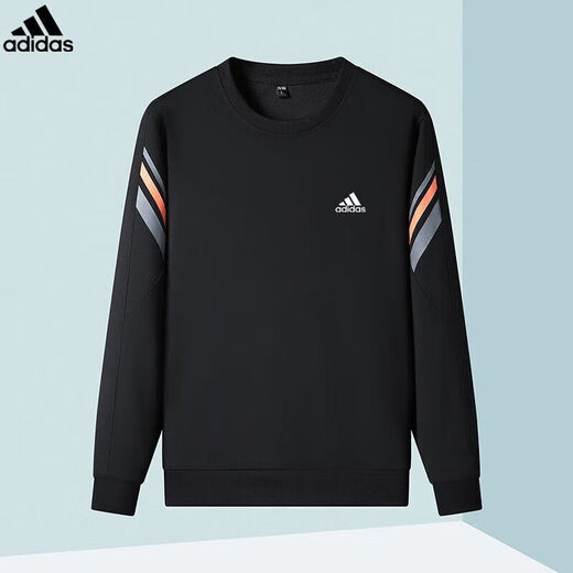 Adidas Clover Sports Jacket Set Men's Casual Autumn 2024 New Versatile Sweater Two-piece Set Trendy Slim Jacket AD5569 Black Jacket + Sweatpants 2XL