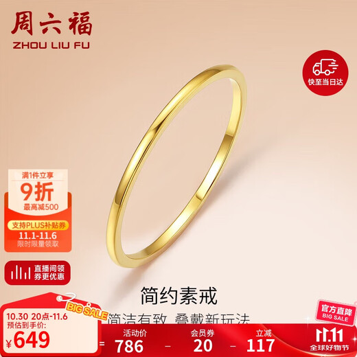 Saturday Fortune 18K gold ring for women, colorful gold ring, birthday gift, yellow 18K gold, size 12