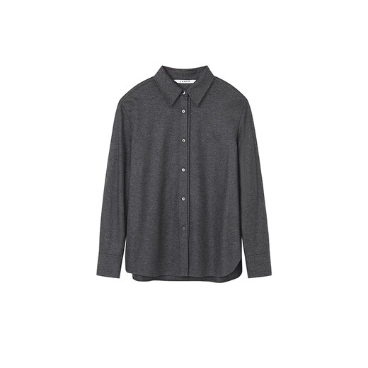 Langzi/LANCY Song Jia's same style 2025 winter new simple wool shirt women's high-end commuter top dark gray 2 M