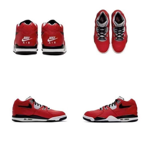 
AJNIKERAIR NIKE pure original Flight89 basketball shoes black, white, red, white, blue and white laser AJ4 brother model Chicago NIKE FLIGHT89-white black olive single layer 36