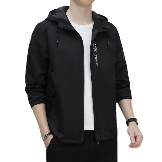 Jacket Men's 2025 Autumn and Winter New Loose Trendy Versatile Hooded Jacket Men's Velvet Thickened Casual Windbreaker Mist Blue 4XL