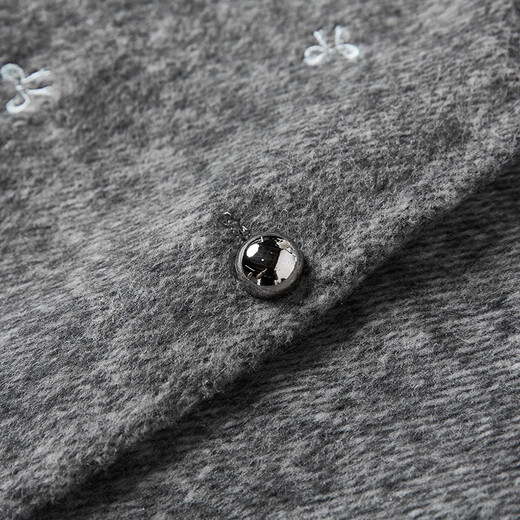 Xiangying Xiaoxiangfeng gray woolen jacket women's suit 2025 winter new miu style short skirt two-piece set light gray M