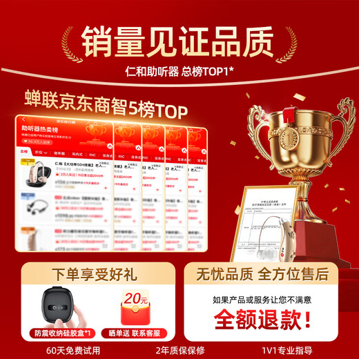 Renhe hearing upgrade, dual-core noise reduction, hearing aid for the elderly, genuine medium-to-severe deafness HA02