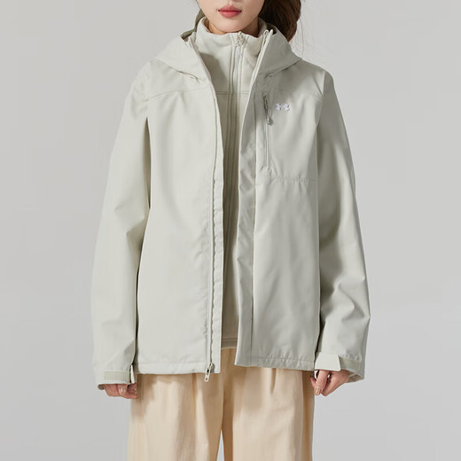 UNDERARMOR Women's Jacket 2025 Winter New Sportswear Outdoor Exercise Hooded Casual Wear Comfortable Three-in-One Jacket 1371593-110 L