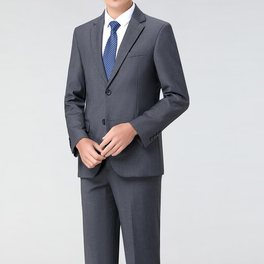 SEVEN 7 Seven brand wool suit suit for middle-aged men, business suit, spring and autumn suit, wedding banquet, men's dress, father's formal suit, two buttons gray (center slit) S 165/46 (please leave a message for what size pants you want)