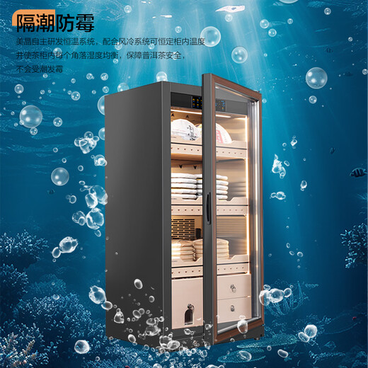 Meijing Raching/Meijing constant temperature tea cabinet constant temperature cabinet stainless steel intelligent constant temperature and humidity tea cabinet raw and cooked Pu'er refrigerated cabinet tea cabinet FJ-CY8801 brushed mocha black 249L