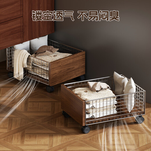 Yisijia Bathroom Dirty Clothes Basket Under Cabinet Bath Dirty Clothes Basket Storage Basket Bathroom Household Storage Basket Wheeled Laundry Basket Trolley Black