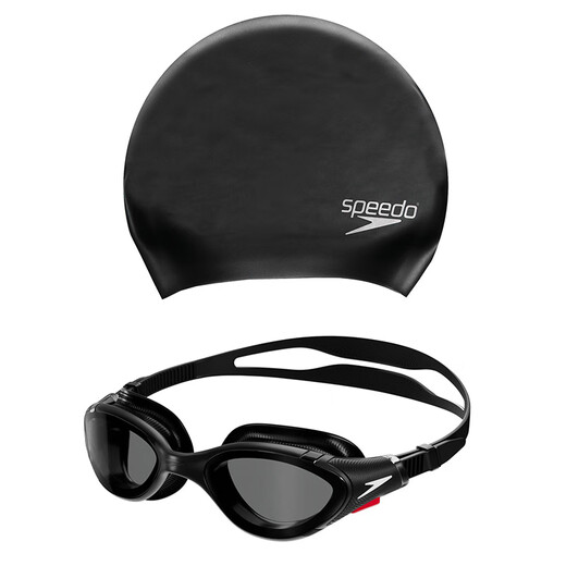 Speedo/speedo Wangshun's same style cloud sense 2.0 Biofuse flexible anti-400 adult men's and women's swimming goggles black_smoky gray (non-coated) + black swimming cap flat light