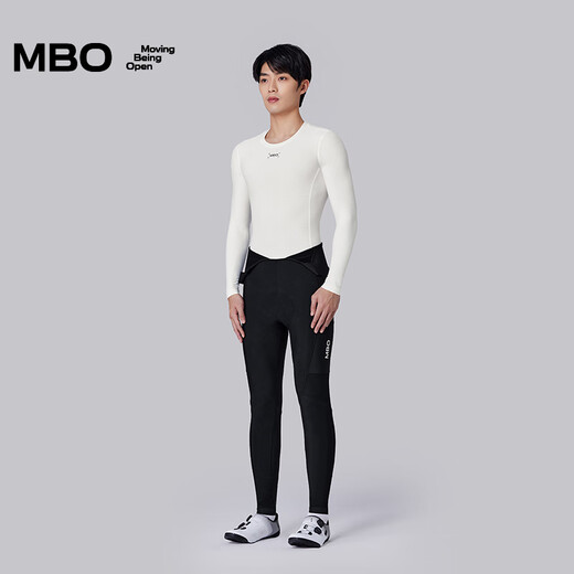 MBO Quick-Dry men's autumn and winter moisture-absorbent, quick-drying and antibacterial multi-functional long-sleeved cycling base shirt B140 warm snow white 4-16 M