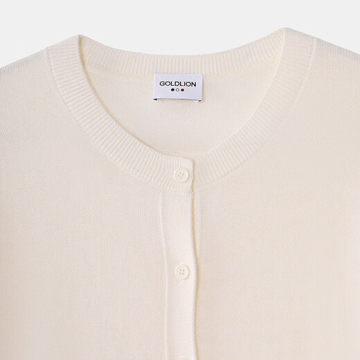 Goldlion Billiards Sports Series 2025 Autumn and Winter New Knitted Cardigan Jacket Women's Simple Basic Buttoned Woolen Jacket Light Rice-17 M