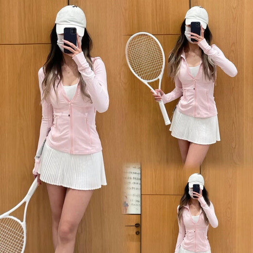 Lulu Peach Lulu Lulu Hooded Yoga Wear Women's Pilates Top Sports Fitness Running Jacket Black M 4 Size (100-110Jin Jin is equal to 0.5kg)