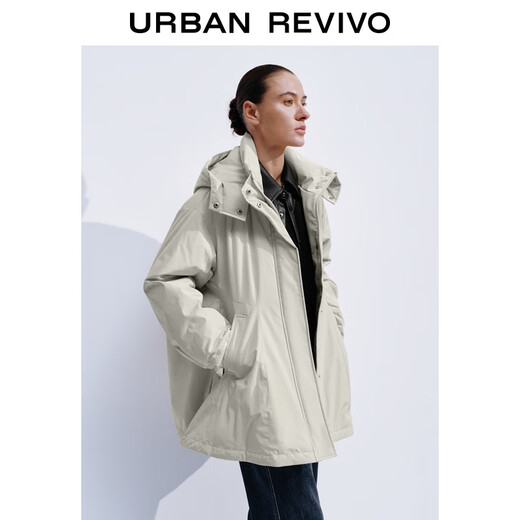 UR новая зимняя женская повседневная простая темпераментная пуховая куртка с капюшоном UWG150079+ Хаки S
