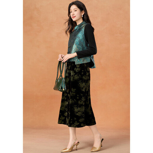 Kebel New Chinese Style Ambilight Retro Vest Top Women's 2025 New Autumn Stand Collar Button Sleeveless Jacket 2XL