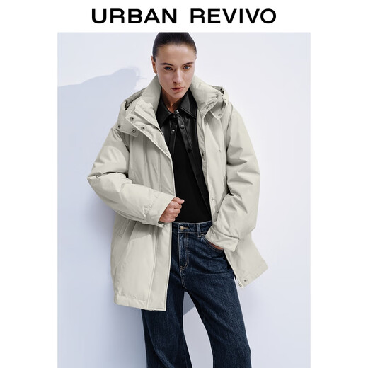 UR новая зимняя женская повседневная простая темпераментная пуховая куртка с капюшоном UWG150079+ Хаки S