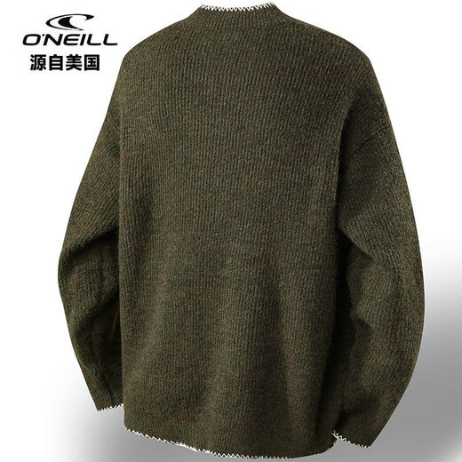 O NEILL American ONEILL brand American retro lazy casual Henry collar sweater men's trendy brand thickened sweater men's apricot L recommended 120-140Jin Jin equals 0.5 kg