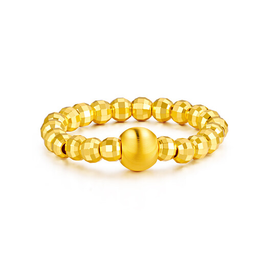 Mankalong gold ring for women 2025 new style for wealth and luck-gold bead ring simple and light luxury gift for girlfriend Gathering wealth and fortune-gold bead ring 1.53g