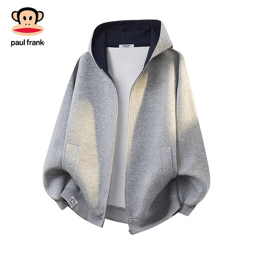 Big Mouth Monkey (paul frank) American hooded cardigan sweatshirt men's autumn new loose heavyweight trendy brand sports and leisure long-sleeved jacket clothes heather gray autumn new product XL recommended 135-145Jin Jin equals 0.5 kg