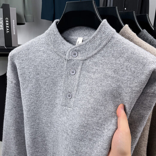 TOME BORNEK high-end tome Henry collar sweater men's autumn and winter new half-cardigan sweater men's top American style M9839 camel M