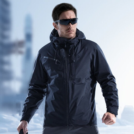 Dragon Ya II Hidden Flying Shark Down Three-in-One Jacket Commuting Comfortable Casual Jacket Sports Outdoor Windproof Jacket Extreme Night Black S 170/92A 120-140Jin Jin is equal to 0.5 kg