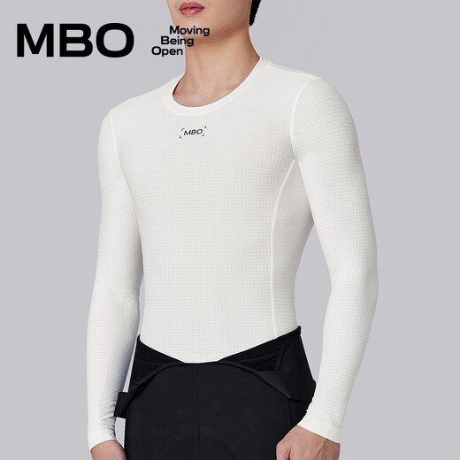 MBO Quick-Dry men's autumn and winter moisture-absorbent, quick-drying and antibacterial multi-functional long-sleeved cycling base shirt B140 warm snow white 4-16 M