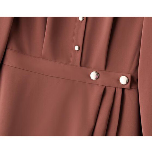 Ehangy Luxury High-End Brand Dress для женщин 2025 Осень Осень Новый драпированный темперамент Слим и высококачественная красивая юбка кирпич Red M