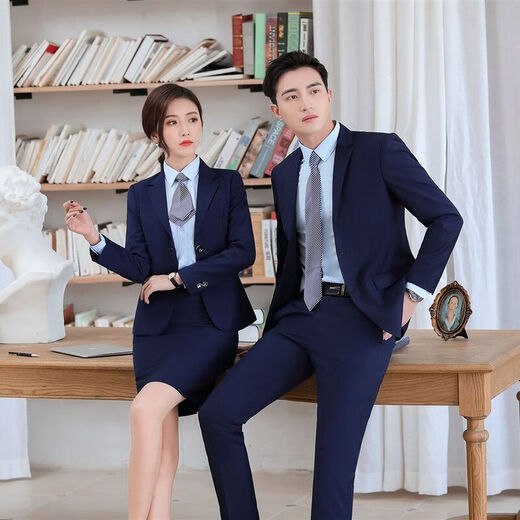 CEO雅戈尔西装套装男女高端气质秋冬职业装正装酒店西服教师面试工作 女藏青西装+裤子 XL