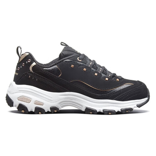 Skechers women's shoes new thick-soled heightened outdoor casual shoes retro studded daddy shoes panda shoes 11979-BKGD 35