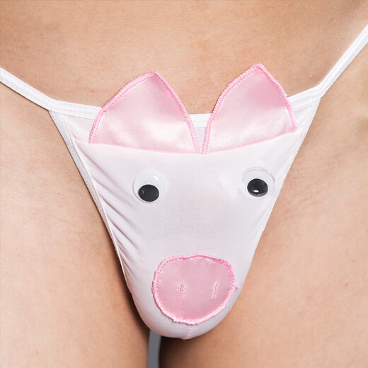 Men's thong hollow U-shaped sexy temptation pink Pig Man style men's sexy underwear adult products Pig Man pink 11056 one size