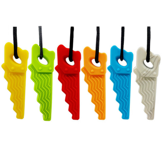 Children's oral anti-loss period soothing gum baby teething stick serrated silicone teether must-have for older children, green 1 pack