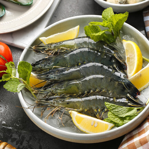 Fresh Jingcai 2025 Fujian Live Frozen Black Tiger Shrimp Net Weight 3Jin Jin is equal to 0.5kg 2030Specifications 30-45 pieces/box Extra Large