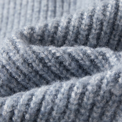 Dialogue (DUIBAI) Retro Horn Button Lapel Sweater Cardigan Women's 2025 Winter New Style Relaxed Lazy Loose Knitted Jacket Light Gray Blue L