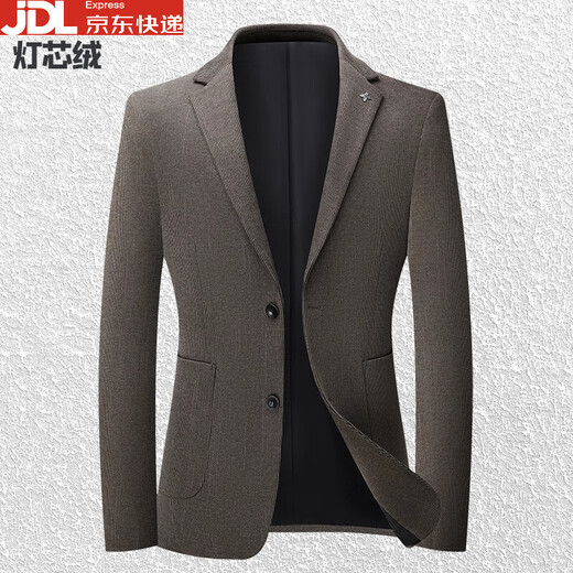 BOSS corduroy suit men's autumn and winter high-end brand striped business men's casual suit jacket non-iron gray L 175