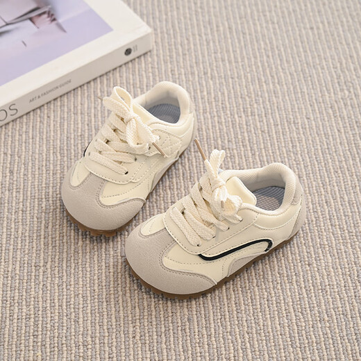 Terranis Yangma recommends boys spring and autumn new baby sports shoes Korean style soft sole non-slip toddler shoes cute and wear-resistant silver 16_inner length 10.5cm