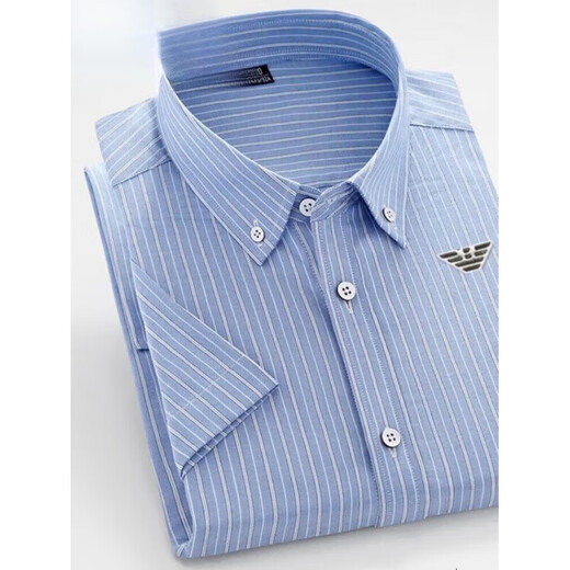 ARMANI EXCHANGE Armani striped long-sleeved shirt men's pure cotton no-iron inch shirt spring and autumn new casual shirt khaki 2118 long sleeve M 170 100-130Jin Jin equals 0.5 kg