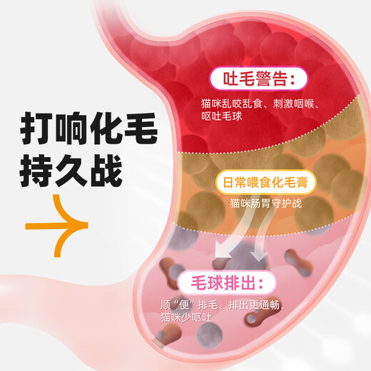 XinChongZhiKang Cat Hair Cream 125g Pet Hair Ball for Young and Adult Cats to Expel Hair and Regulate Gastrointestinal Nutritional Supplement