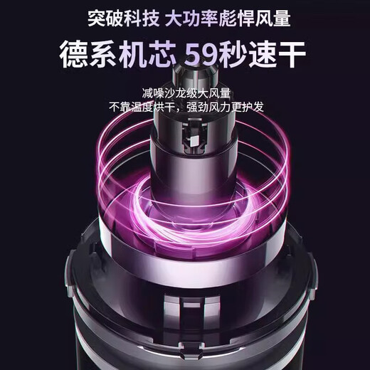 High-power hair dryer, hair salon hair dryer, negative ion hammer hair dryer, student home hair dryer, hot and cold air blowing hair, gradient powder 1300w, three-speed adjustment + blue light negative ion